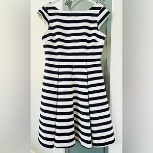 Kate Spade Navy White Striped Fit & Flare Dress NWT Size 12